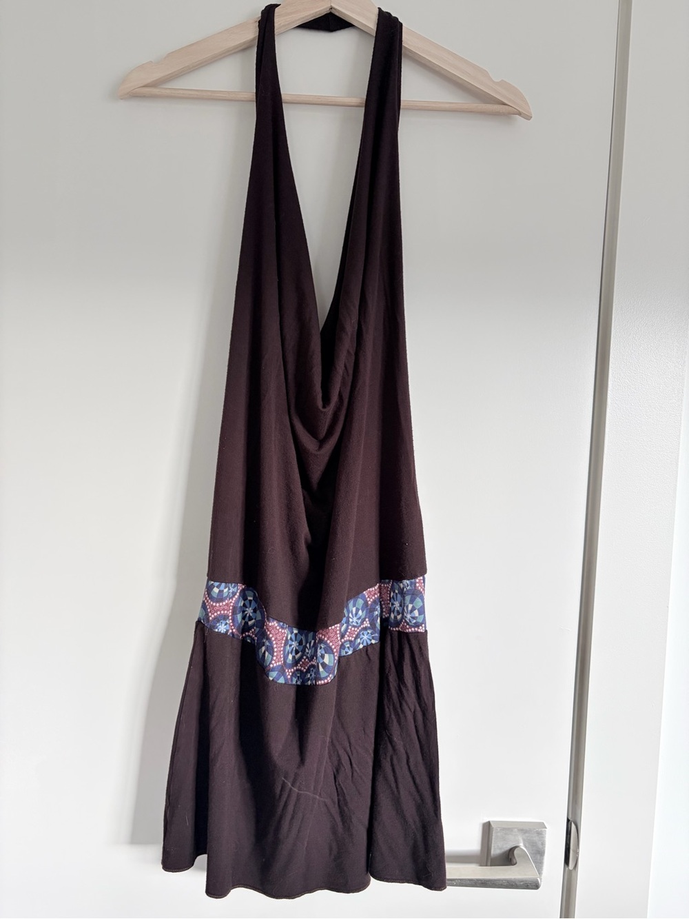 Rare Vintage Y2K Slinky Brown Halter Mini Dress Low Back Fairy Grunge Going Out - Picture 3 of 11